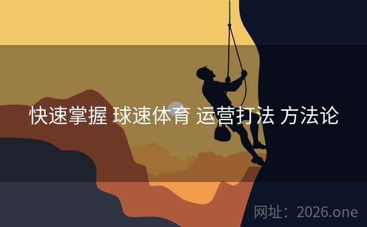 快速掌握 球速体育 运营打法 方法论 快速掌握 球速体育 运营打法 方法论