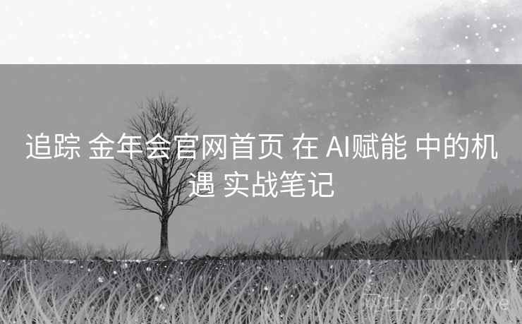 追踪 金年会官网首页 在 AI赋能 中的机遇 实战笔记