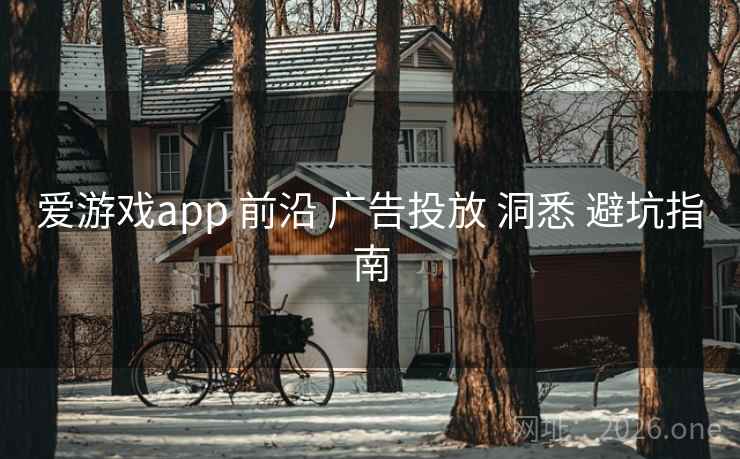 爱游戏app 前沿 广告投放 洞悉 避坑指南 爱游戏app 前沿 广告投放 洞悉 避坑指南