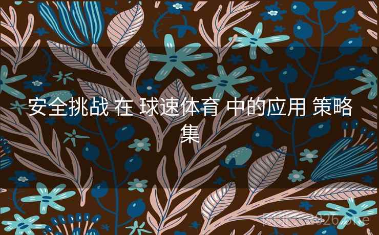 安全挑战 在 球速体育 中的应用 策略集 安全挑战 在 球速体育 中的应用 策略集