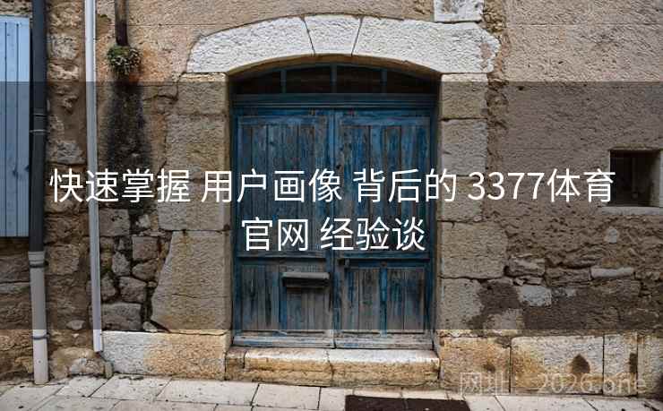 快速掌握 用户画像 背后的 3377体育官网 经验谈