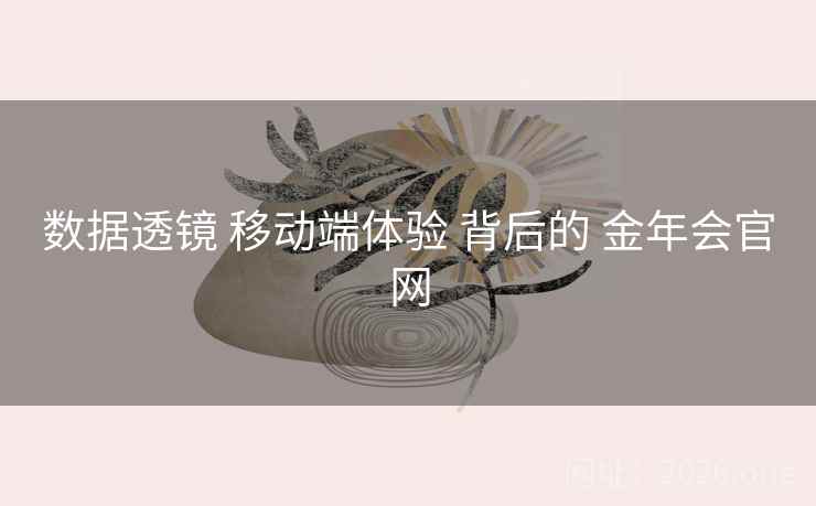 数据透镜 移动端体验 背后的 金年会官网
